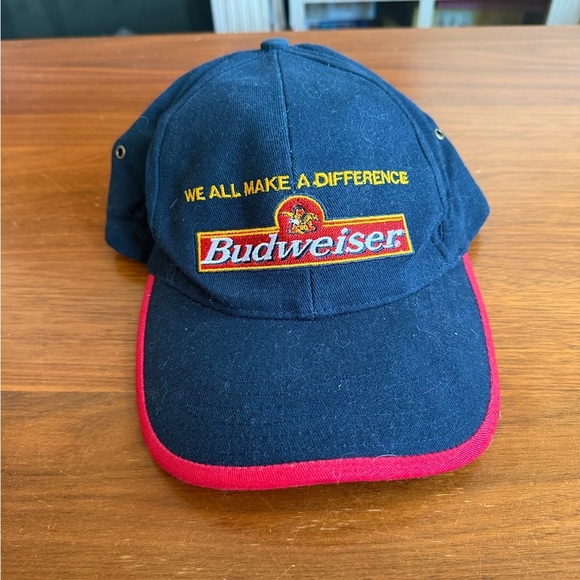 Budweiser We All Make A Difference  Navy and Red Cap - Picture 1 of 4